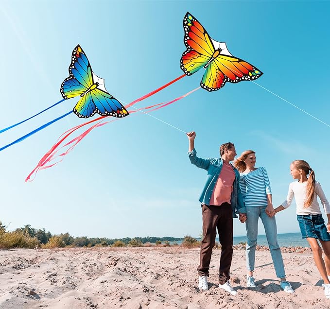 New Butterfly Kites for Kids & Adults,Easy to Fly Kite,Best Kite for Beginners,Kites for Kids Age 4-8,Large Beach Kite