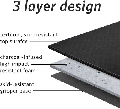 MICRODRY Deluxe Fitness Exercise Yoga Mat for Home & Gym, Extra Thick for High Impact Training, Multi Layered Skid Resistant Surface, Odor Neutralizing with Carrying Strap