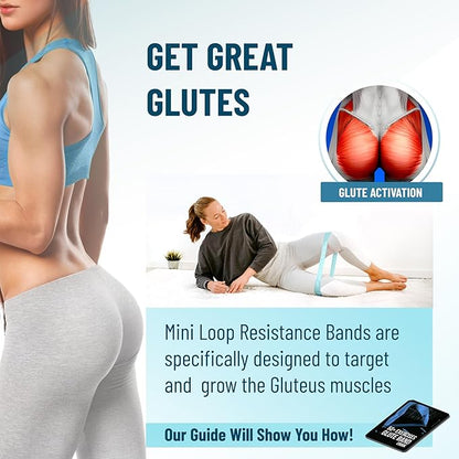 Latex Mini Resistance Bands Sets for Trainers, Bootcamp, Gym for Men and Women in Fun Colors - Ebook, Videos and Workout Chart Included by Iron Core Fitness