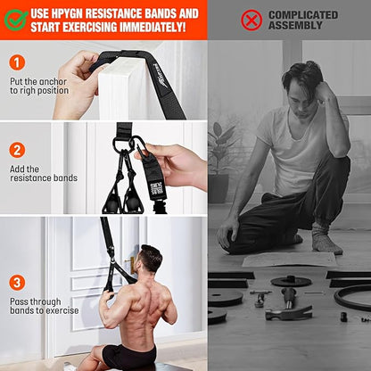 HPYGN Rowing Resistance Bands, Best Replacement for Rowing Machine, Home Gym Workout Equipment for Back, Arms, Shoulders, Core, Glutes and Legs, Rowing Workout, Cardio, Low-Impact, Portable Home Gym