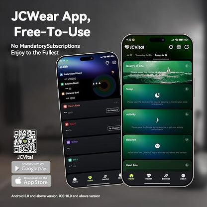 Fitness Trackers,Smart Health Wristband for 44 Sports Modes, Activity and Sleep Tracker with Heart Rate HRV,Personalized Coaching with Free App,Black