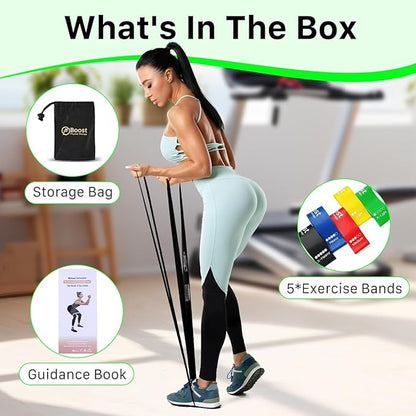 Resistance Bands for Working Out, Exercice Bands Set with 5 Different Levels for Physical Therapy, Elastic Bands with Instruction Guide and Carry Bag for Indoor & Outdoor Fitness