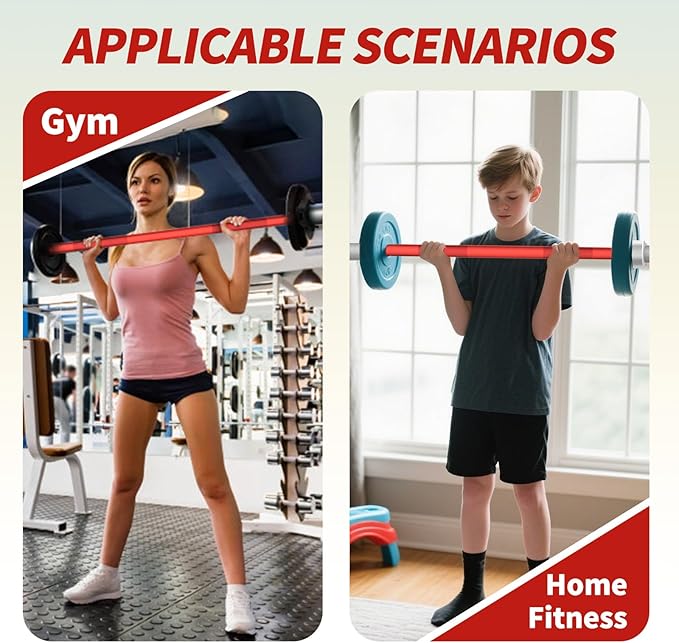 Egles Kids Barbell 5.5LB Mini Barbell Bar 4ft for Kid Women & Beginners Weighted Bar - Compatible with 2-Inch Weight Plates, for Strength Training Gym Weight Lifting, Multi-Color Training Bar