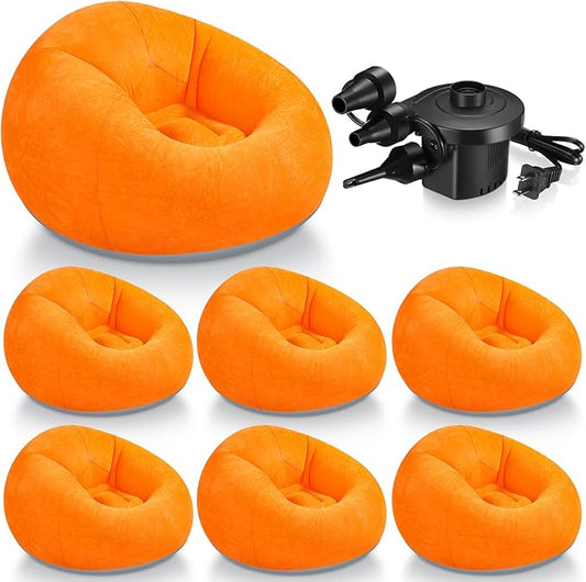 Realspring 6 Pcs Bean Bag Chairs for Adults Inflatable Chairs with Electric Air Pump,Blow up Couch