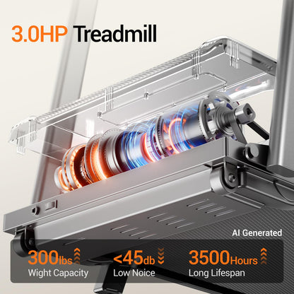 16% Incline Treadmill with Handle,Foldable Treadmills for Home