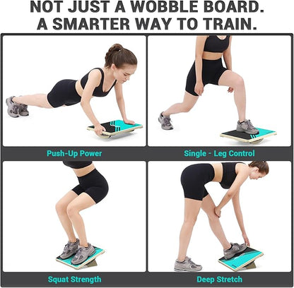 Sportneer 2-in-1 Balance Board ??Adjustable Wobble & Slant Board for Core Strength, Stretching, Rehab, Standing Desk, Home Gym Workout