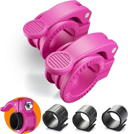 Narrow Barbell Clips 2.5cm Width for Olympic Bars, 0.9-1.18inch Adjustable Weight Clamps, Quick Release Locking Collars for Weightlifting