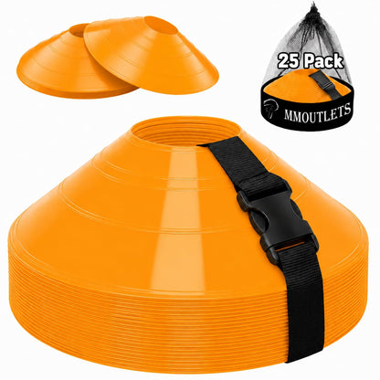 Soccer Training Cones Set, 75/50/25 Pack with Strap Holder & Carry Bag