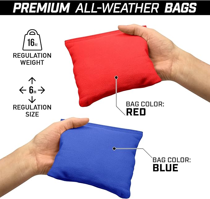 GoSports 4 x 2 ft Regulation Size Wood Cornhole Boards - 10 Vintage Wood Designs (Choose Your Style)