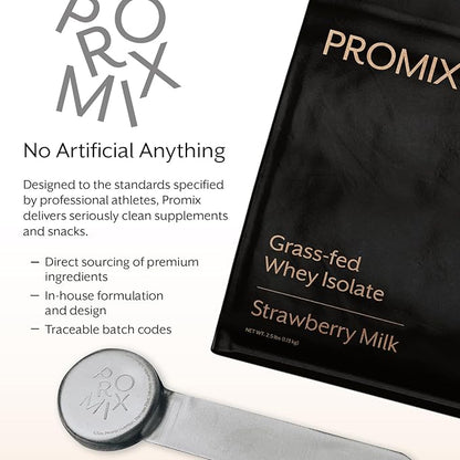 ProMix Nutrition Whey Protein Isolate Powder, 31g Grass Fed Whey Isolate, 6.6g BCAAs, Gluten Free, Keto Friendly, Strawberry, 5lb