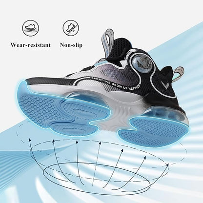 JMFCHI Kids Basketball Shoes High-top Sports Shoes Sneakers Durable Lace-up Non-Slip Running Shoes Secure for Little Kids Big Kids and Boys Girls