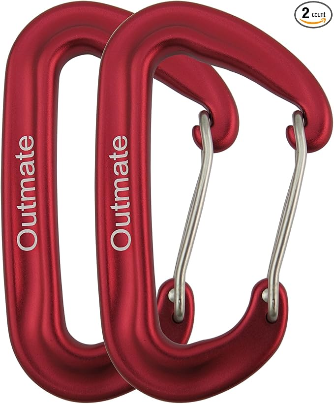 12kN 3.2"x2" Heavy-Duty Carabiner Clips - Durable, Lightweight Aluminum Alloy Carabiners for Hiking, Camping, Keychains, Dog Leashes, Hammocks & More