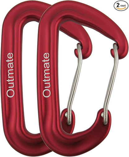 12kN 3.2"x2" Heavy-Duty Carabiner Clips - Durable, Lightweight Aluminum Alloy Carabiners for Hiking, Camping, Keychains, Dog Leashes, Hammocks & More