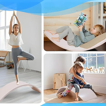 Ultimate Balance Board Kids - Natural Wood Wobble Board for Kids, Montessori Waldorf Toy, Ideal Gift for Ages 3-8; Perfect for Balance Boards for Adults, Physical Therapy & Indo Board Exercises