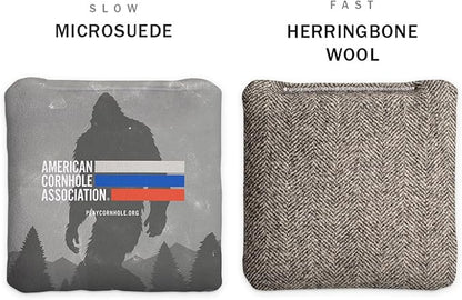 ACA Synergy Soft Professional Cornhole Bags Dual Sided Regulation 6x6 Set of 4 Retro Stripes Sasquatch