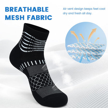 IRAMY Ankle Compression Socks for Women Men Plantar Fasciitis Relief Cushioned Athletic Running