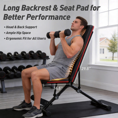 Aidoly Adjustable Weight Bench 795 lbs, Foldable Incline Bench Press