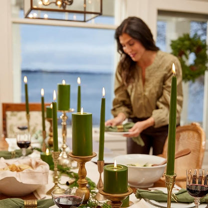 Thymes Frasier Fir Scented Candles for Home Decor - Green Pillar Candles for Women & Men - Place on Candle Holder - Luxury Home Fragrance Gifts - Small (3" x 3" Pillar)