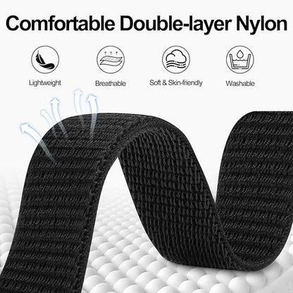 22mm Sport Ankle/Arm Band Compatible with Amazfit Helio, Quick Release Breathable Nylon Bicep Strap Replacement for Garmin Venu 3/Venu 2/Vivoactive 4 & Forerunner 570-47mm/265/255/255 Music