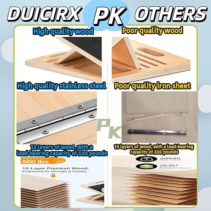 Portable Wooden Slant Board for Calf Stretching Squats Calf Stretcher Pilates Physical Therapy Equipment Adjustable Incline Board for Knees Ankle Heel Feet Leg