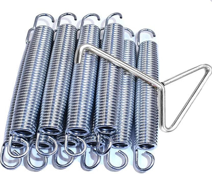 6.5" Trampoline Springs Heavy Duty Galvanized Steel Replacement Spring Set ，Come with Free Triangle Hook-Hook(10 Pieces)
