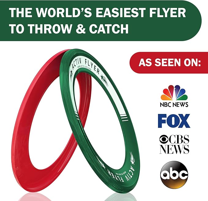 Activ Life Kid’s Flying Rings (2 Pack) They Fly Straight & Don’t Hurt, 80% Lighter Than Standard Rings - Replace Screen Time with Healthy Family Fun - Get Outside & Play