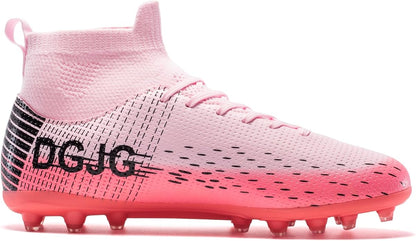 Youth Soccer Cleats Mens Training Football Cleats Lightweight Womens High-top Soccer Shoes AG, Tacos de Futbol para Hombre