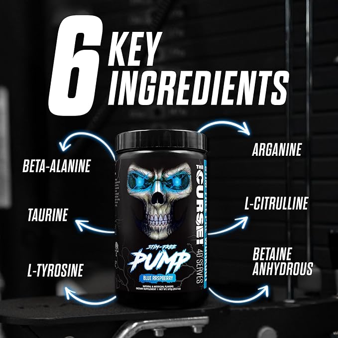 JNX SPORTS The Curse! Pump ??Stim-Free Pre-Workout | Peach Mango 40 Serves | Caffeine-Free Pump Pre Workout, Non-Stim Nitric Oxide Preworkout for Men & Women
