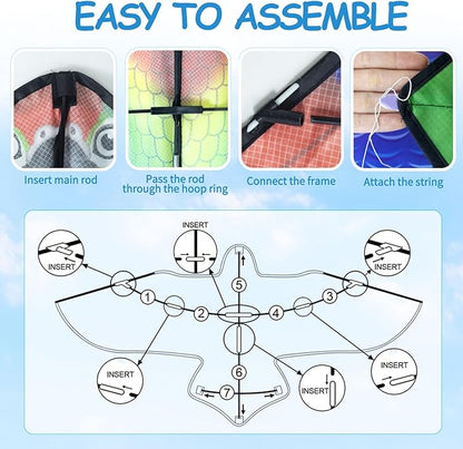 YongnKids Kite for Kids Age 4-8 8-12, Large Kites for Boys Adults Easy to Fly & Assemble, with 328ft String,Perfect for Beach Trip Park Family Activities Outdoor Games