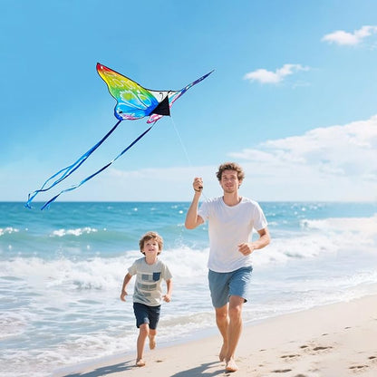 Butterfly Kites for Kids and Adults Easy to Fly, Single Line Beach Kite for Boys & Girls, 55’’ x 28’’ Butterfly for Teens Comes with 300 FT String Handle
