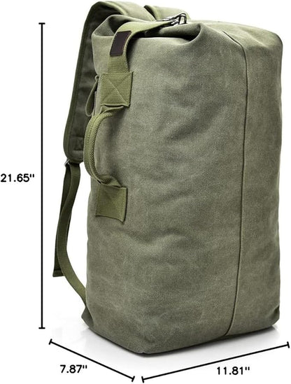 Large Capacity Travel Climbing Bag Tactical Military Duffel Bag Top Load Double Strap Canvas Backpack
