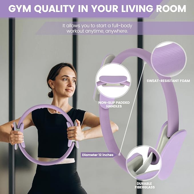 Home Pilates Essentials Kit for Women,Pilates Equipment Set with 9 Inch Yoga Ball,Figure 8 Resistance Band,Pilates Bands & Accessories,Pilates Ring and Ball Set for Beginners Home Workouts