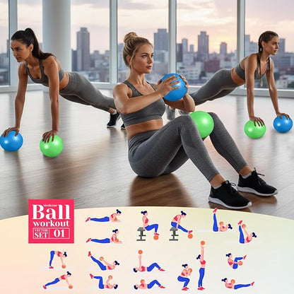 Aoriher 10 Pieces 9 Inch Exercise Pilates Ball Yoga Therapy Core Ball for Yoga Stability Barre Training Stretching Physical Posture Training Gym