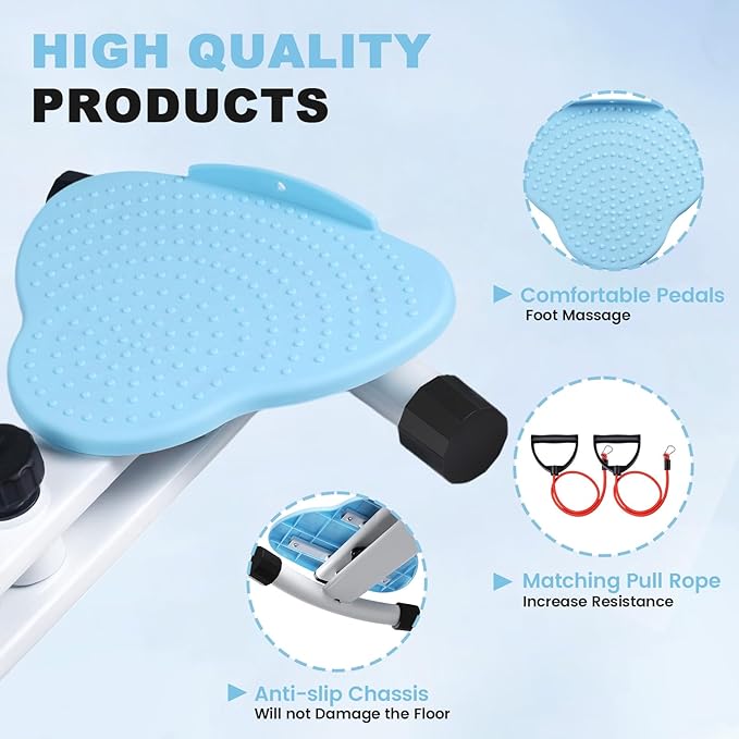 Waist Twister Machine, Ab Twister Board with Resistance Bands - 300 lbs Capacity Home Exercise Equipment for Belly Fat, Core Workout - Noiseless & Anti-Slip for Women/Men