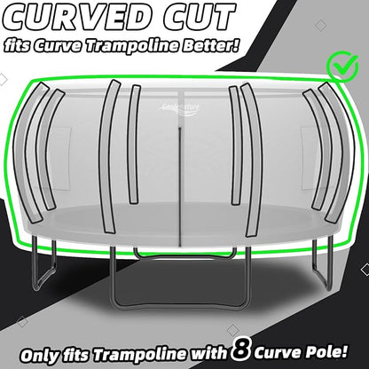 Gardenature 10FT/12FT/14FT Trampoline Tent(Tent Only), Fit Round Trampolines, Shade Cover with LED Light, Outdoor Trampolien Accessories, Anti-Tear