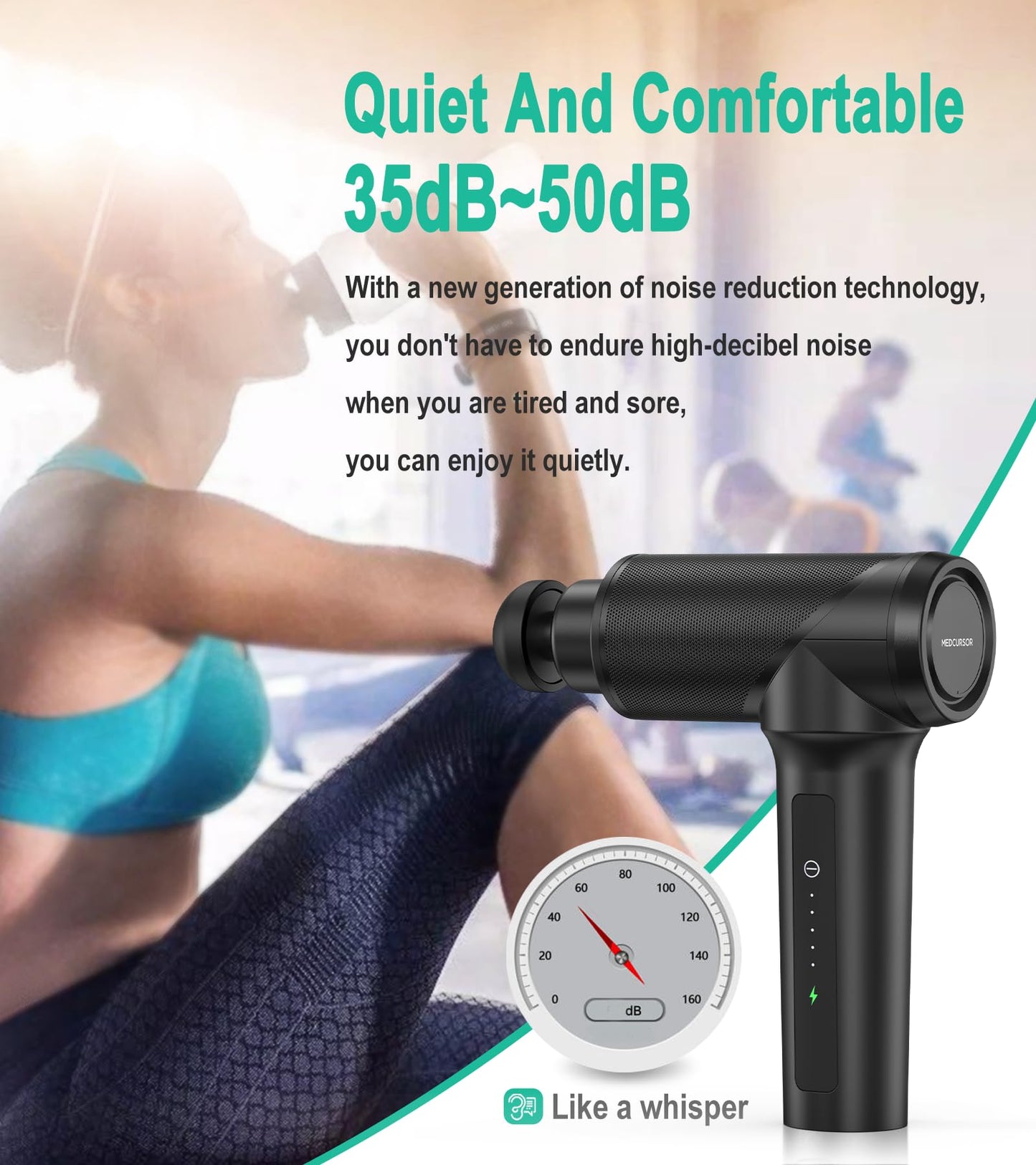 Medcursor Massage Gun - High Intensity Brushless Motor, Handheld Percussion Deep Tissue Massager