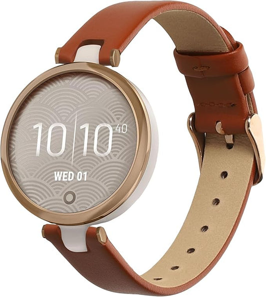 kwmobile Real Leather Watch Strap Compatible with Garmin Lily Sport - Fitness Tracker Replacement Sports Wristband with Clasp