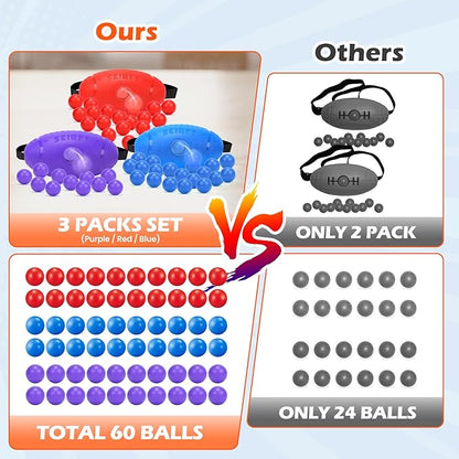 3 Pack Shaking Swing Balls Set for Kids Adults, Outdoors Indoors Birthday Games Toy with 60 Balls, Carnival Bachelorette Party Games for Boys and Girls, Lawn Minute to Win It for Kid 4 5 6+