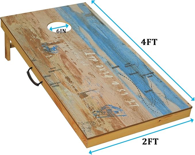Solid Wood Premium Corn Hole Outdoor Game Set, 2 Regulation and Waterproof Cornhole Game Boards, with 8 Toss Bags, Perfect for Outdoor Indoor