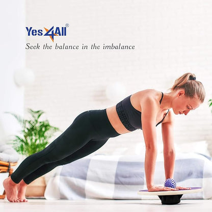 Yes4All Versatile Wooden Wobble Balance Board, Balance Trainer for Mobility Training, Standing Desk, Core Training, Exercise Balance Stability Trainer