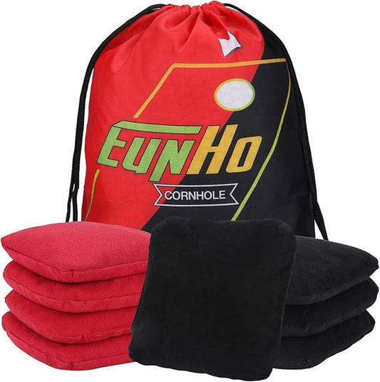 EunHo Dual Sided Cornhole Bags Regulation Set of 8 Professional Cornhole Bean Bags Slick and Stick
