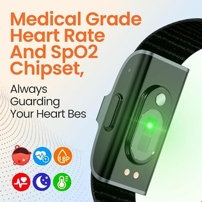 Smart Health Wristband, Screenless Smart Bracelet, Pedometer, Wearable Activity and Fitness Tracker, Free App, IP68 Waterproof (Silver)