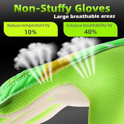 Sportout Kids Goalkeeper Gloves, Soccer Gloves with Double Wrist Protection and Non-Slip Wear Resistant Latex Material to Give Protection to Prevent Injuries