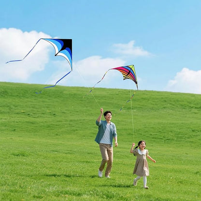 Mint's Colorful Life 3 Pack Delta Kite Set for Kids & Adults, Easy to Fly Large Kites for Beginners, Perfect Family Kites for Park and Beach Trip with 300ft String Included
