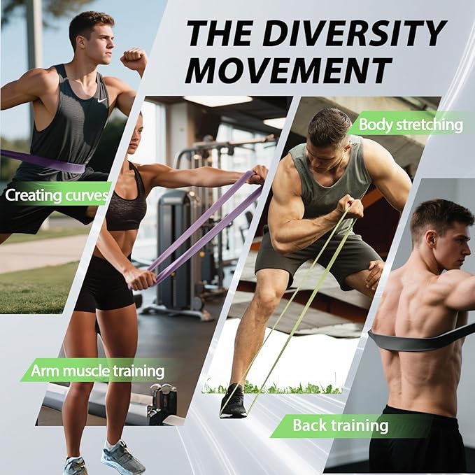 LEEKEY Resistance Bands Set for Pull-Up Assistance & Full-Body Training, Multi-Level Exercise Bands with Bag for Home Workouts, Physical Therapy, Strength Training (Men/Women)