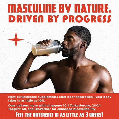 Old School Labs Testosterone Supplement for Men ??Turkesterone 1500mg Max Potency + Tongkat Ali & BioPerine® ??Muscle Growth, Recovery, Drive & Stamina ??120 Caps, 40 Servings