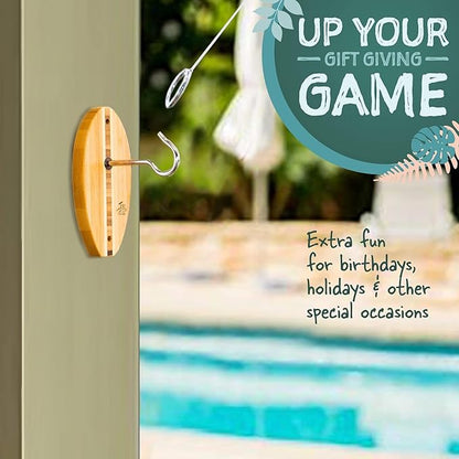 Tiki Toss Ring Toss Game for Adults & Kids - Hook and Ring Games with String and Hooks for Indoor/Outdoor Use, Man Cave Decor & Stuff, Gifts for Men - Standard or Deluxe 12.3" / Tiny 5"