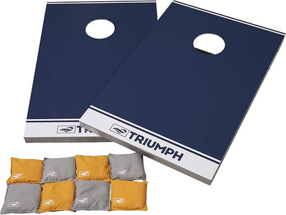 TRIUMPH SPORTS USA All-Weather Aluminum 2x3 Cornhole Set - Includes 2 Boards, 8 Cornhole Bags, and Travel Case,Blue