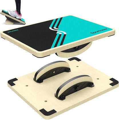 Sportneer 2-in-1 Balance Board ??Adjustable Wobble & Slant Board for Core Strength, Stretching, Rehab, Standing Desk, Home Gym Workout
