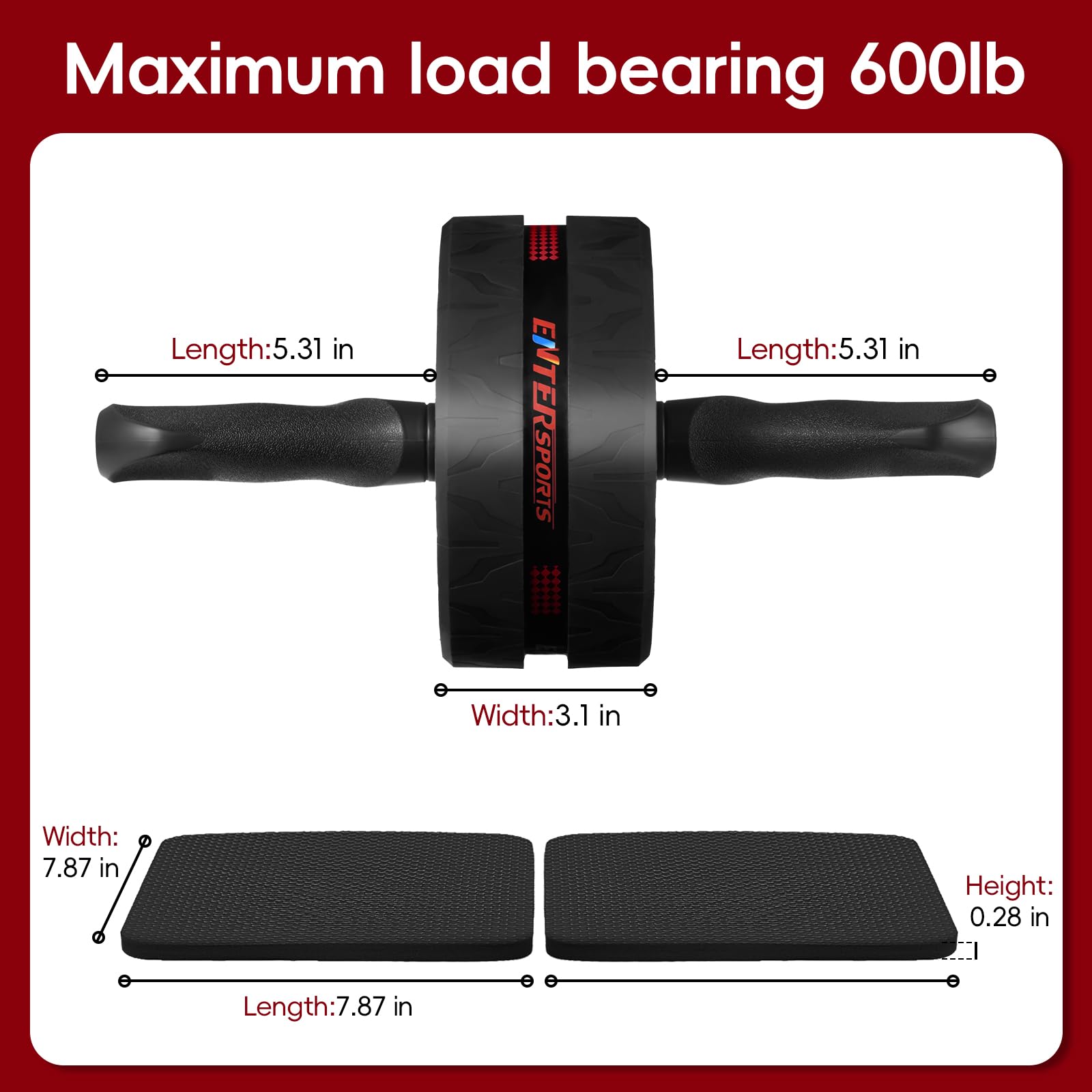 Ab Roller Wheel for Abs Workout - Abdominal Exercise Equipment with 2 Knee Pads for Home Gym, Core